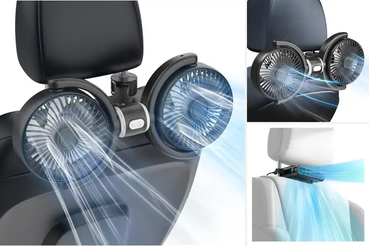 Detailed view of Best 3-Speed Backseat Car Fans