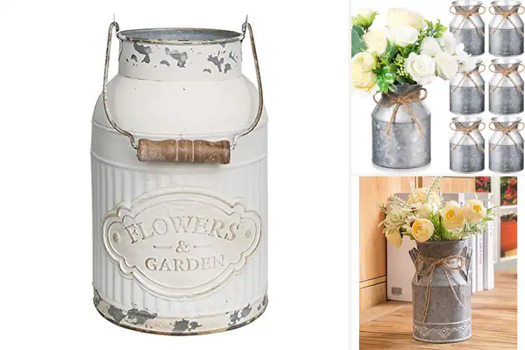 Detailed view of Best Farmhouse Metal Vases