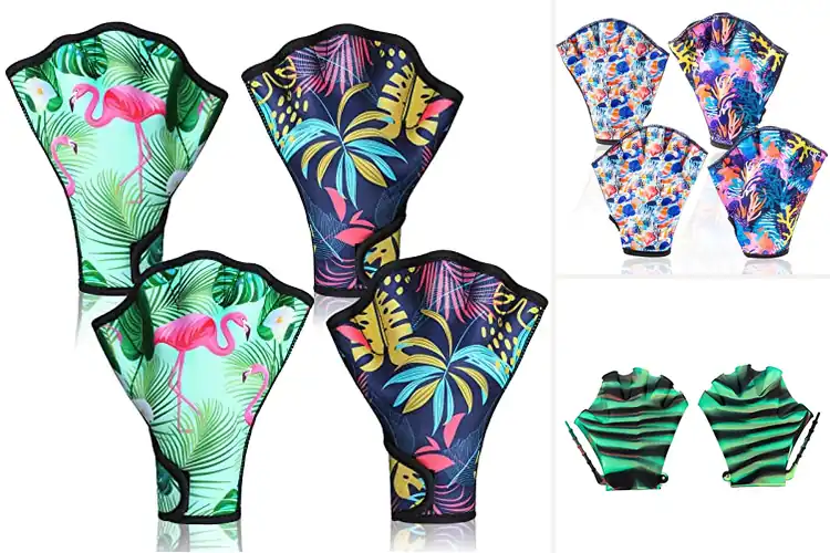 Detailed view of Best Patterned Swimming Gloves